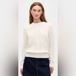 Gap Winter Cozy Cable-Knit Chunky Crew-Neck Sweater Cabincore Career Office NWOT